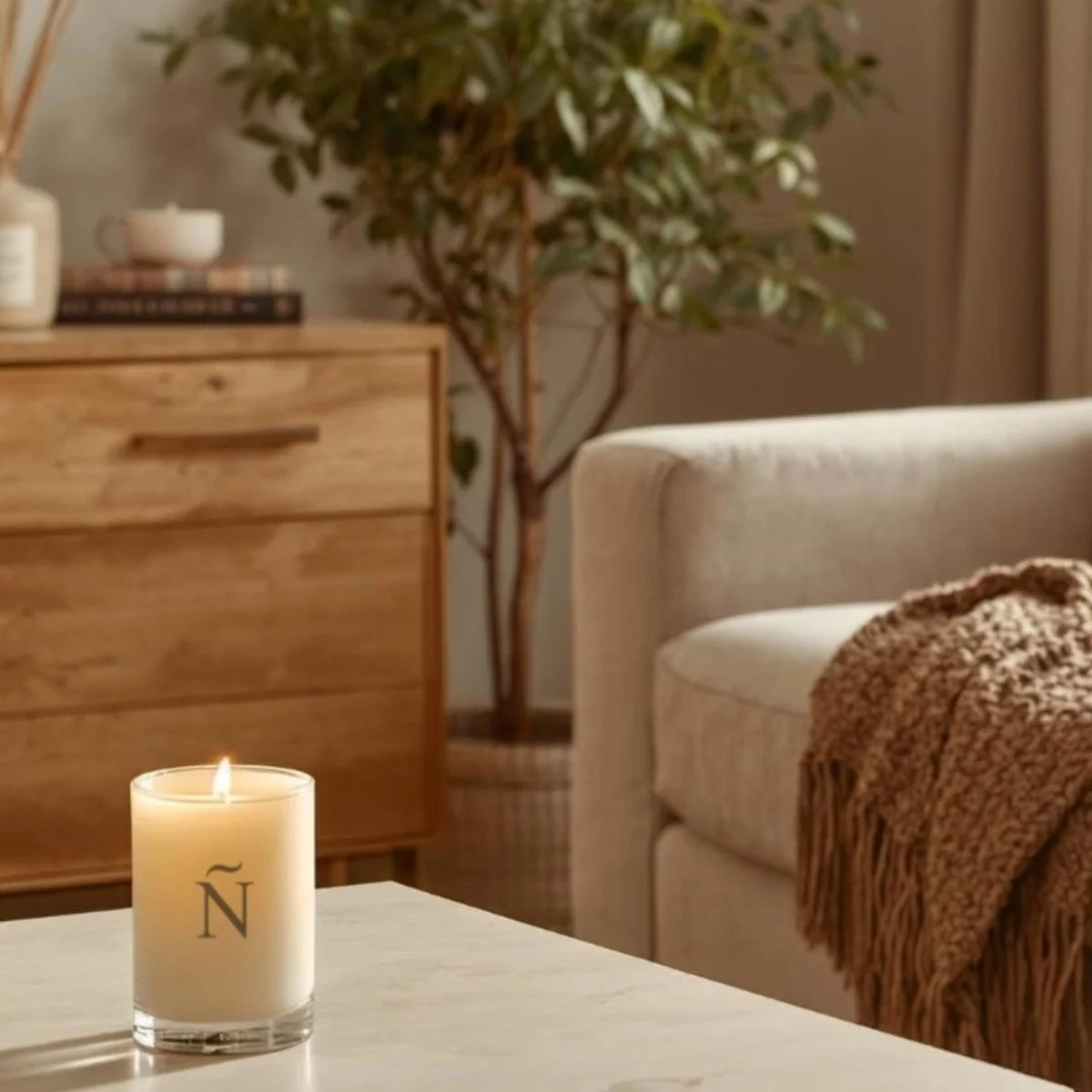 Une bougie parfumée coulée à la main par Nio-Nimporte où pour sublimer chaque espace de l'intérieur