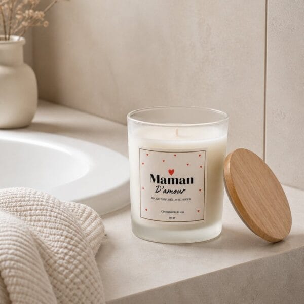 Bougie Parfumée Fait Main comme Cadeau Fête des Mères - Maman d'amour - Niõ