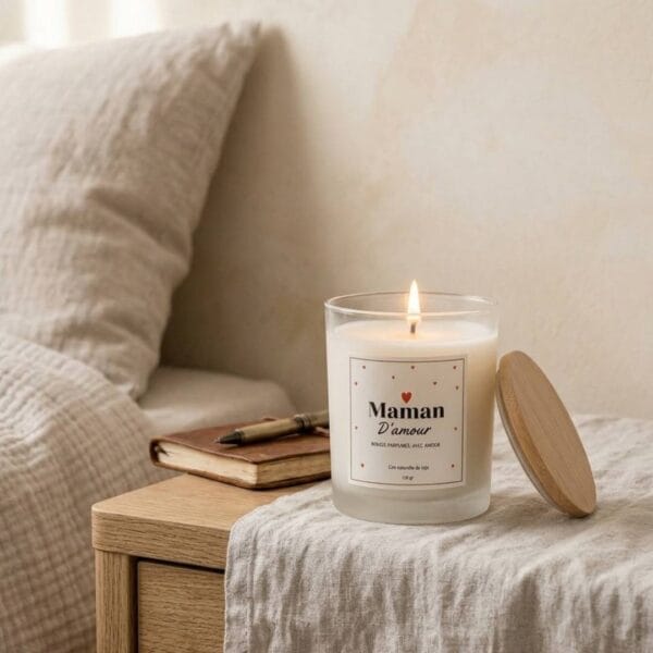 Bougie Parfumée Naturelle Maman D’amour - Cadeau Fête des Mères - Fait Main - Niõ
