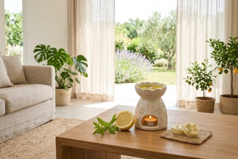 Comment rafraîchir une pièce naturellement ? 5 gestes pratiques et olfactifs 2 comment rafraîchir une pièce avec un brûle-parfum citron et des fondants artisanaux naturels